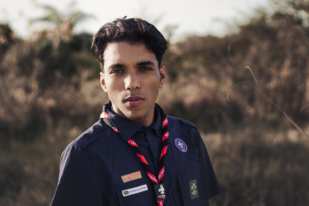 scout, man, portrait, young man, uniform, scouting, model, male